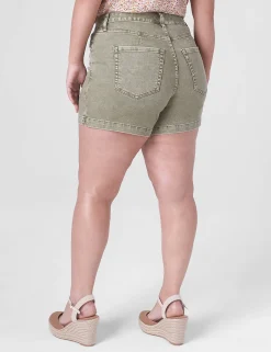 Crops, Capris And Shorts^Lane Bryant Signature Fit Jean Short Olive