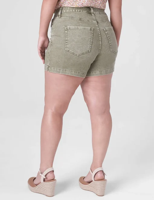 Crops, Capris And Shorts^Lane Bryant Signature Fit Jean Short Olive