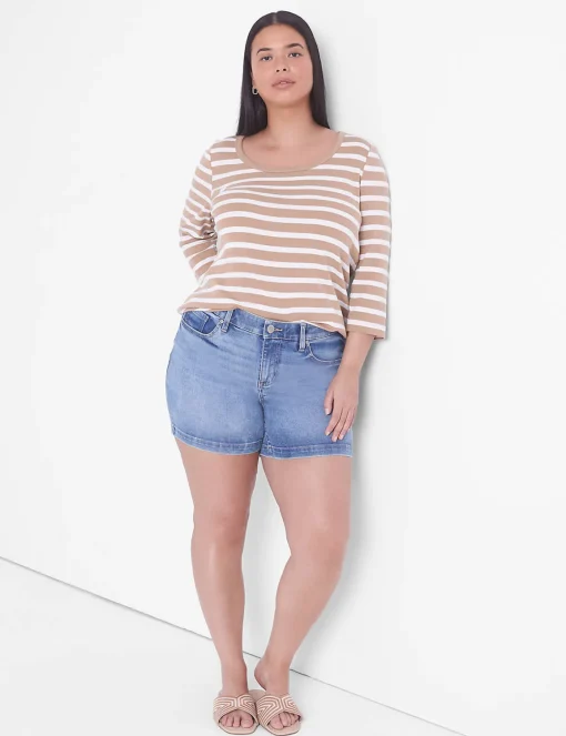 Crops, Capris And Shorts^Lane Bryant Signature Fit Jean Short Light Denim