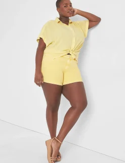 Crops, Capris And Shorts^Lane Bryant Signature Fit Jean Short Yellow