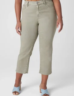 Crops, Capris And Shorts^Lane Bryant Signature Fit Straight Crop Jean Olive