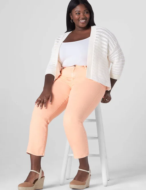 Crops, Capris And Shorts^Lane Bryant Signature Fit Straight Crop Jean Orange