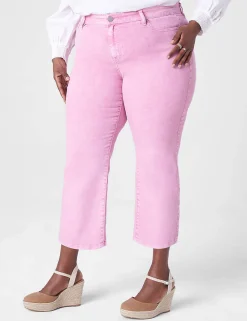 Crops And Capris^Lane Bryant Signature Fit Straight Crop Jean Pink