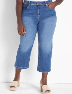 Crops And Capris^Lane Bryant Signature Fit Straight Crop Jean Medium Denim