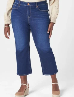 Crops And Capris^Lane Bryant Signature Fit Straight Crop Jean Medium Denim