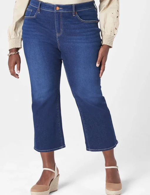 Crops And Capris^Lane Bryant Signature Fit Straight Crop Jean Medium Denim