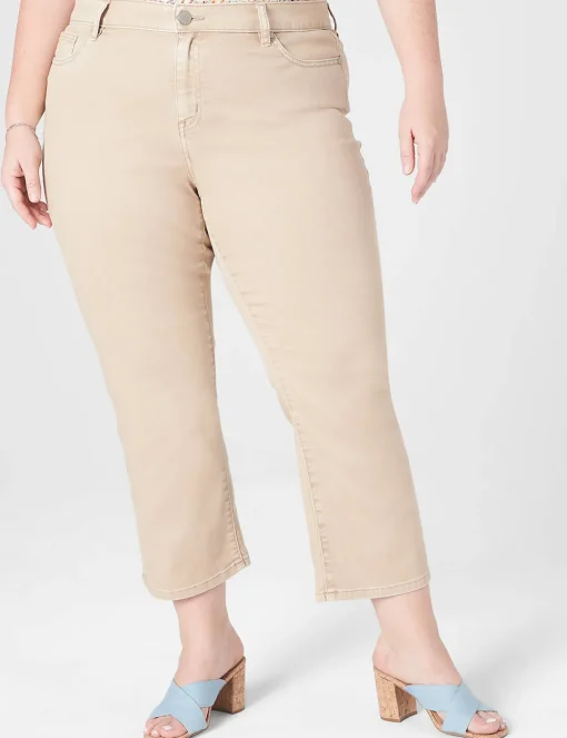 Crops, Capris And Shorts^Lane Bryant Signature Fit Straight Crop Jean Tan