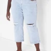 Signature Fit^Lane Bryant Signature Fit Straight Crop Jean Light Denim