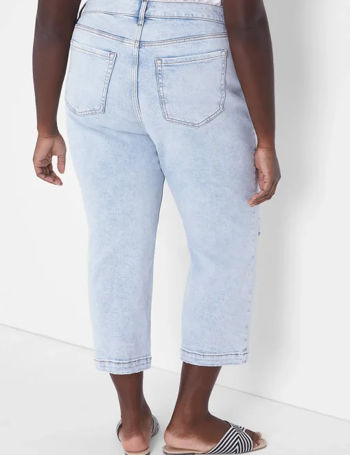 Signature Fit^Lane Bryant Signature Fit Straight Crop Jean Light Denim