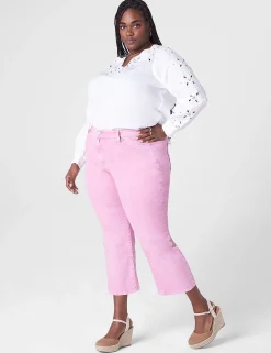 Crops, Capris And Shorts^Lane Bryant Signature Fit Straight Crop Jean Pink