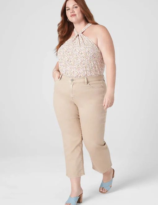 Crops, Capris And Shorts^Lane Bryant Signature Fit Straight Crop Jean Tan