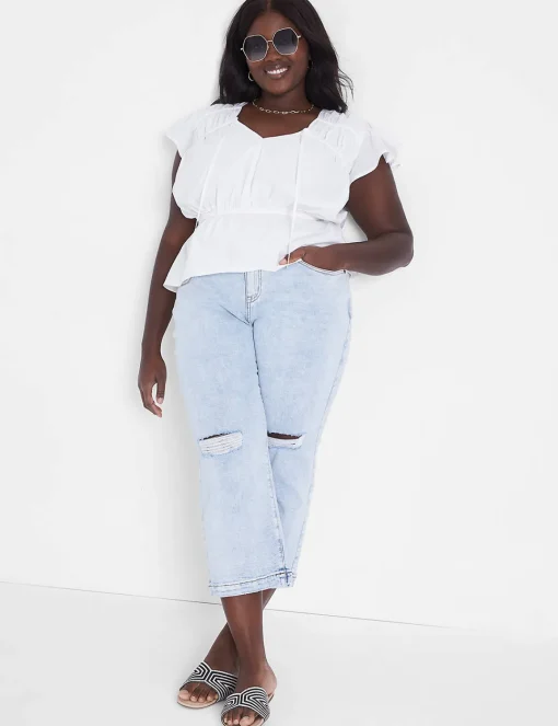 Signature Fit^Lane Bryant Signature Fit Straight Crop Jean Light Denim