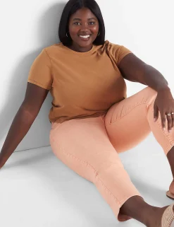 Crops, Capris And Shorts^Lane Bryant Signature Fit Straight Crop Jean Orange