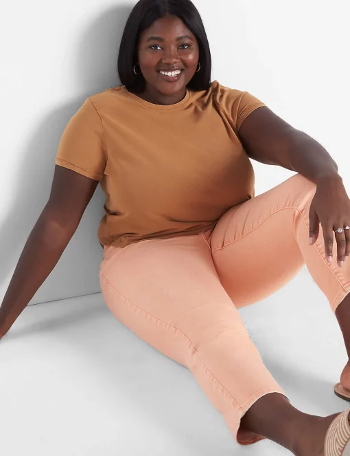 Crops, Capris And Shorts^Lane Bryant Signature Fit Straight Crop Jean Orange