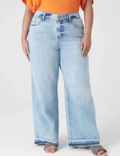 Signature Fit^Lane Bryant Signature Fit Wide Leg Ankle Jean Medium Denim