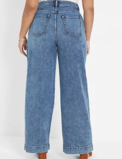 Signature Fit^Lane Bryant Signature Fit Wide Leg Jean Medium Denim