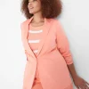 Blazers^Lane Bryant Silky Chino Boyfriend Blazer Desert Flower