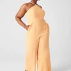 Date Night^Lane Bryant Sleeveless Halter-Neck Jumpsuit Mock Orange