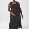 Maxi & Midi^Lane Bryant Sleeveless Mesh V-Neck Maxi Dress Black