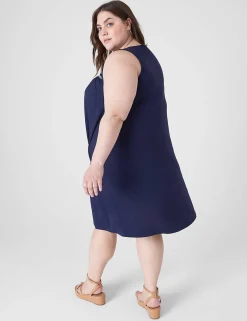 Casual^Lane Bryant Sleeveless Smocked-Yoke Swing Dress Maritime Blue