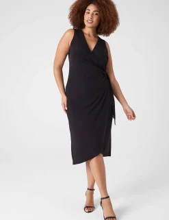 Maxi & Midi^Lane Bryant Sleeveless Wrap Tie Dress Black