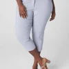 Crops And Capris^Lane Bryant Slim Capri 4-Season Pant Navy White Stripe