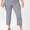 Crops And Capris^Lane Bryant Slim Capri 4-Season Pant Black Gingham