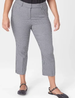 Crops And Capris^Lane Bryant Slim Capri 4-Season Pant Black Gingham