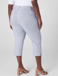 Crops And Capris^Lane Bryant Slim Capri 4-Season Pant Navy White Stripe