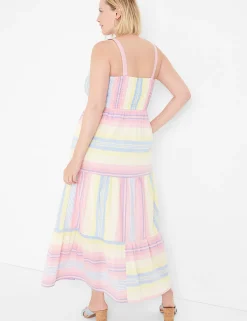 Maxi & Midi^Lane Bryant Smocked-Bodice Maxi Dress Rebecca Stripe