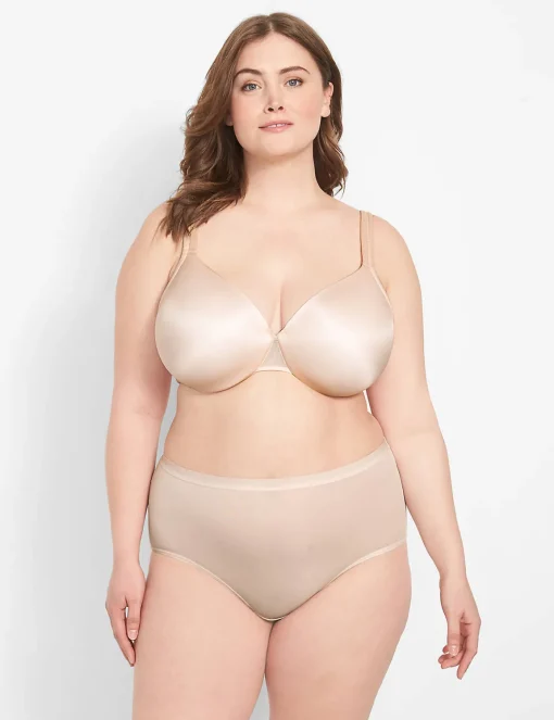 F To K Cups^Lane Bryant Smooth Lightly Lined Full Coverage Bra Sand Dollar