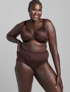 F To K Cups^Lane Bryant Smooth Lightly Lined Full Coverage Bra Chocolate Plum