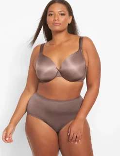 F To K Cups^Lane Bryant Smooth Lightly Lined Full Coverage Bra Deep Taupe
