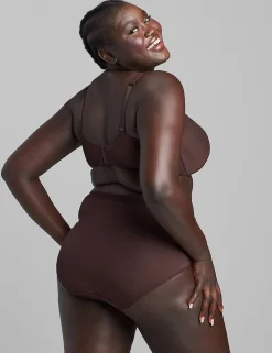 F To K Cups^Lane Bryant Smooth Lightly Lined Full Coverage Bra Chocolate Plum