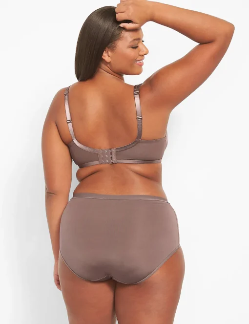 F To K Cups^Lane Bryant Smooth Lightly Lined Full Coverage Bra Deep Taupe