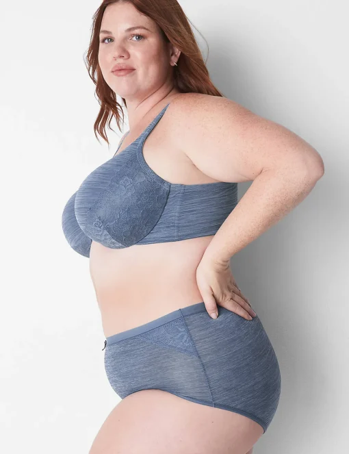 Full Coverage Bras^Lane Bryant Smooth Lightly Lined Full Coverage Bra With Lace Marl Grisaille