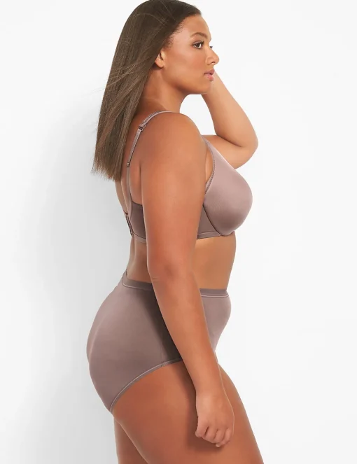 F To K Cups^Lane Bryant Smooth Lightly Lined Full Coverage Bra Deep Taupe