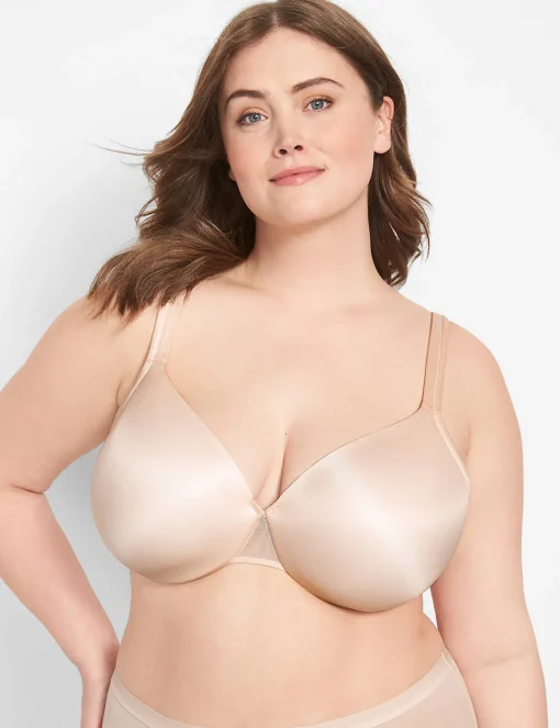 F To K Cups^Lane Bryant Smooth Lightly Lined Full Coverage Bra Sand Dollar
