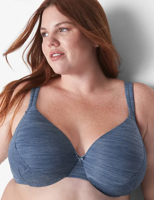 Full Coverage Bras^Lane Bryant Smooth Lightly Lined Full Coverage Bra With Lace Marl Grisaille