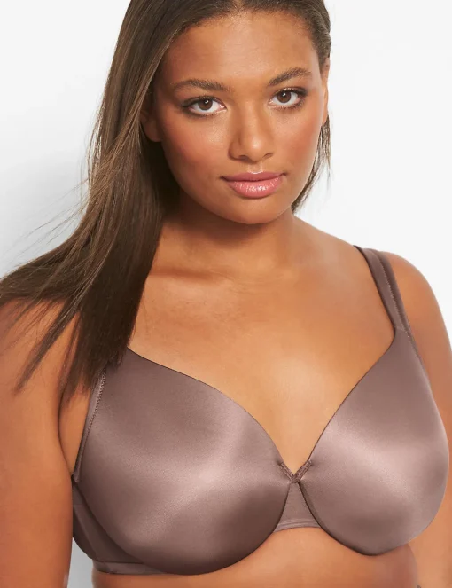 F To K Cups^Lane Bryant Smooth Lightly Lined Full Coverage Bra Deep Taupe