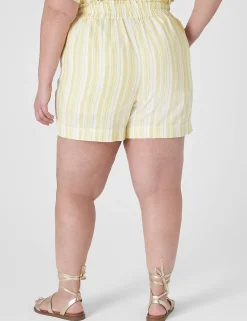 Shorts^Lane Bryant Soft Stripe Short Yellow & White Stripe