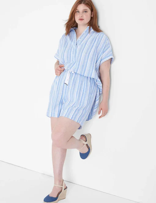 Shorts^Lane Bryant Soft Stripe Short Blue & White Stripe