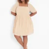Casual^Lane Bryant Square-Neck Princess Bodice Dress Ginger Root