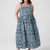 Maxi & Midi^Lane Bryant Square-Neck Quilted-Detail Midi Dress Batik Floral