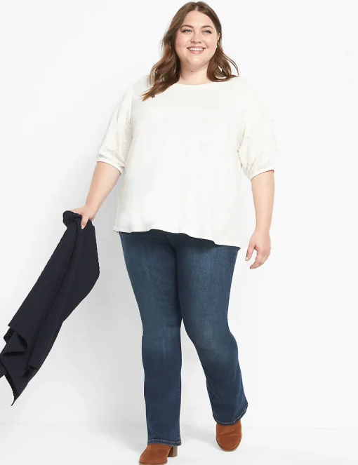 Bootcut^Lane Bryant Straight Fit High-Rise Boot Jean Dark Denim