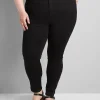 Skinny & Jegging^Lane Bryant Straight Fit High-Rise Sateen Skinny Jean Black