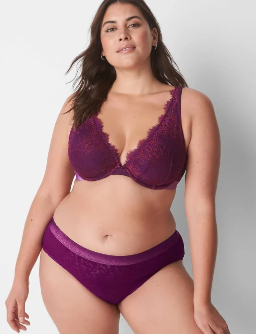 Hipster Panties^Lane Bryant Stretch Lace Hipster Panty Dark Purple
