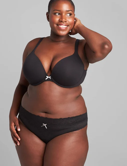 Sexy Panties^Lane Bryant Stretch Lace Thong Panty Black