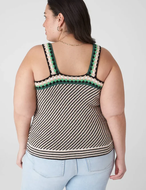 Shirts & Blouses^Lane Bryant Striped Stitch Sweater Tank Multi Stripe