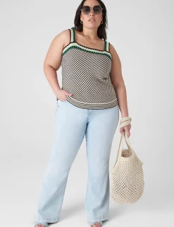 Shirts & Blouses^Lane Bryant Striped Stitch Sweater Tank Multi Stripe